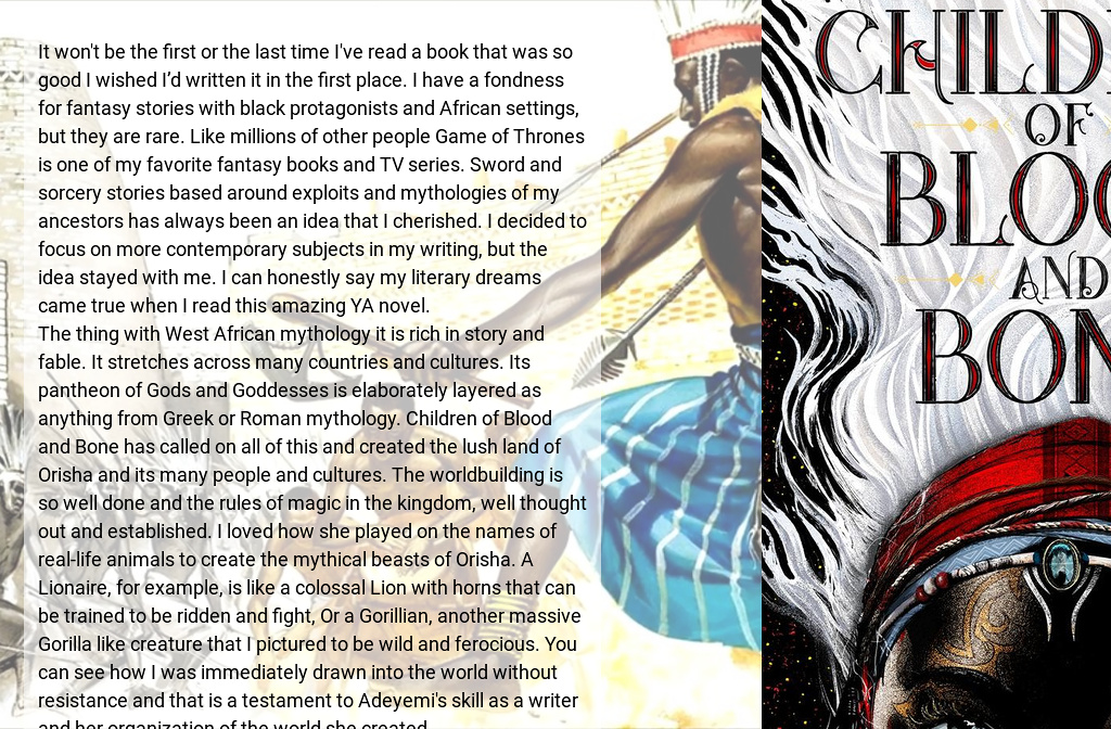 Review of Children of Blood and Bone by Tomi Adeyeme