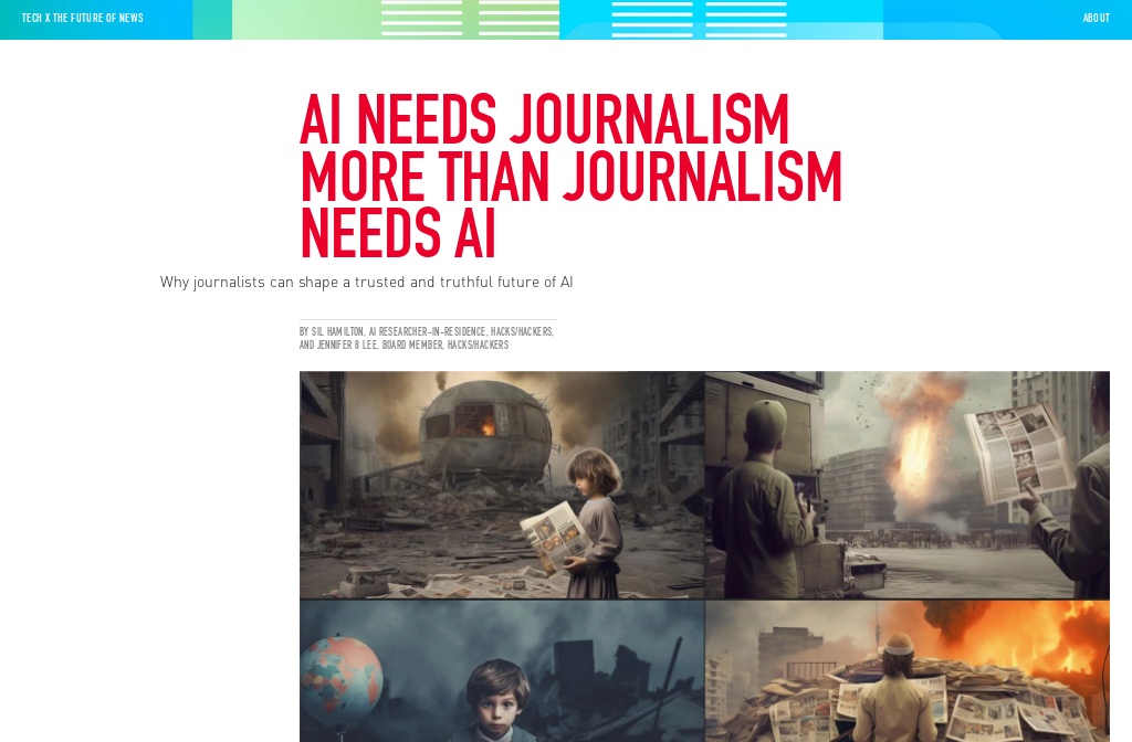 CHM Tech and the Future of News — AI Needs Journalism More than ...
