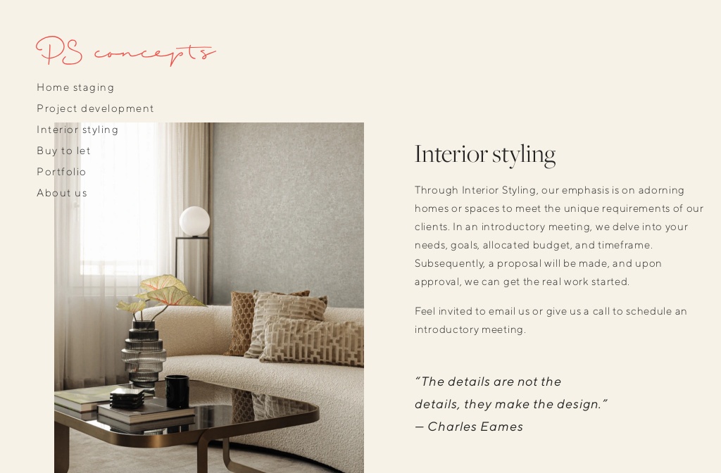 PS concepts — Interior styling