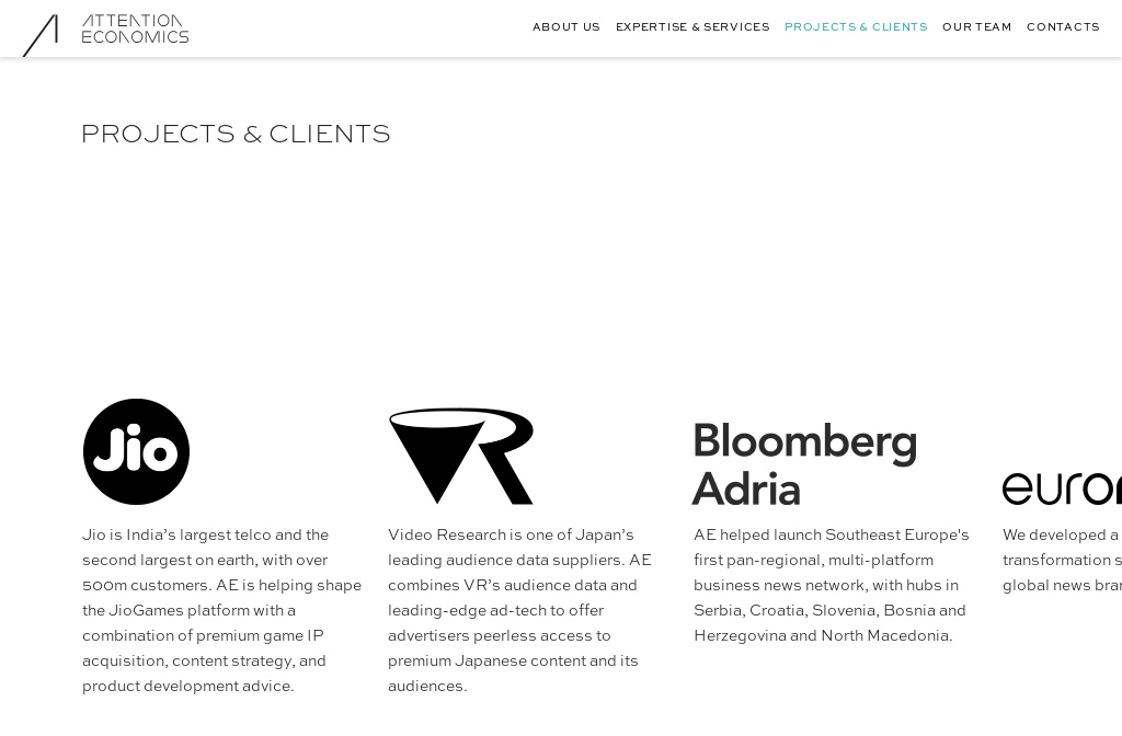 Attention economics projects clients
