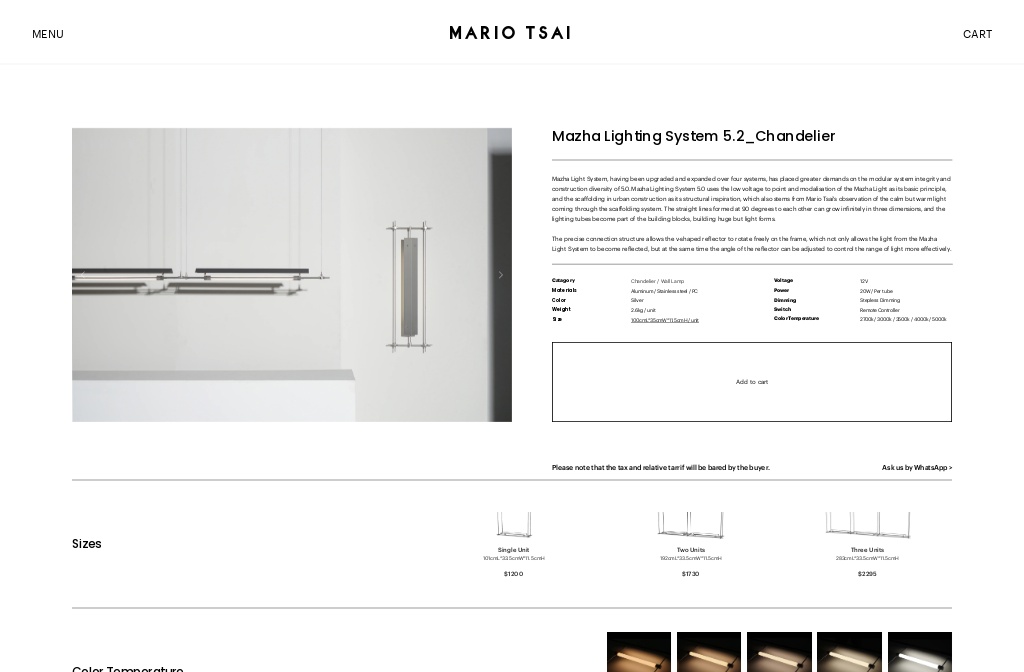 MARIO TSAI — Shop — Mazha Lighting System5.2_Chandeliers