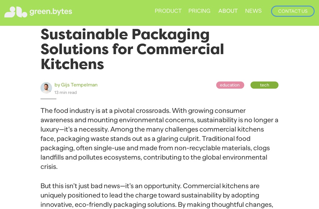 Eco Friendly Packaging For Commercial Kitchens A Guide