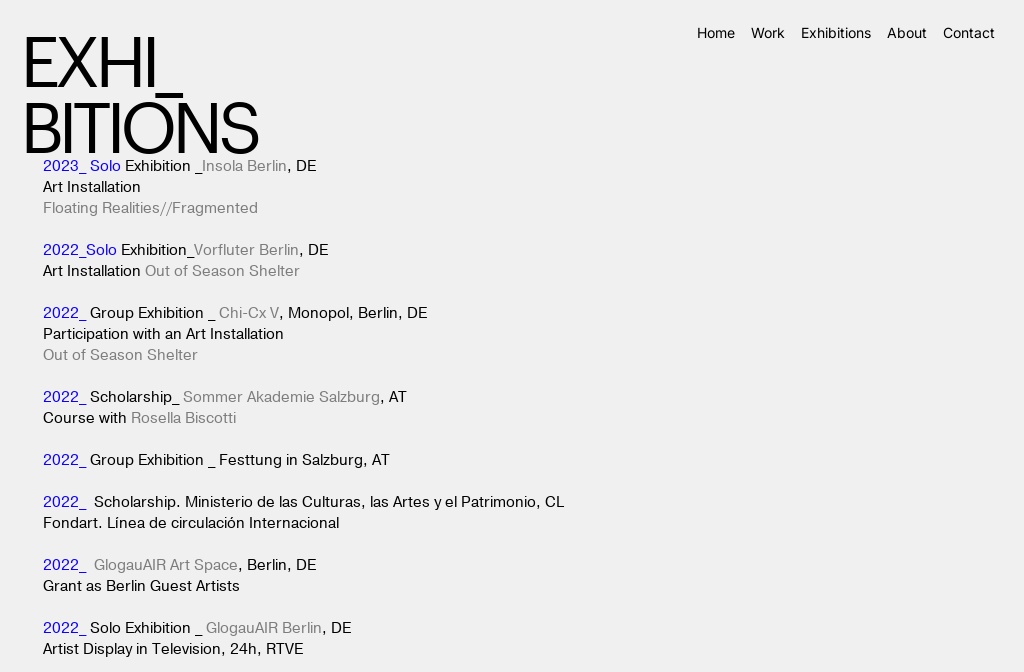 Paula Vidal — Exhibitions