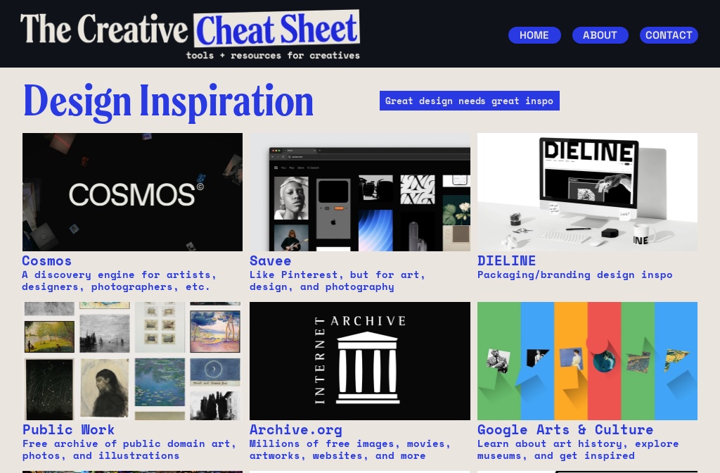 The Creative Cheat Sheet — DESIGN INSPO
