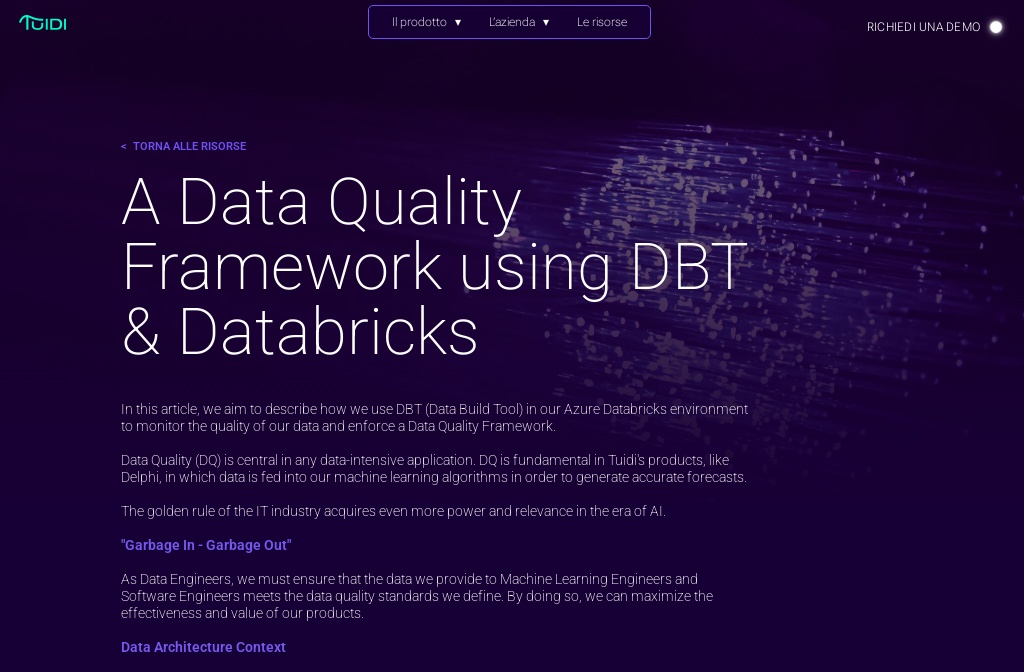 Tuidi — A Data Quality Framework suing DBT & Databricks